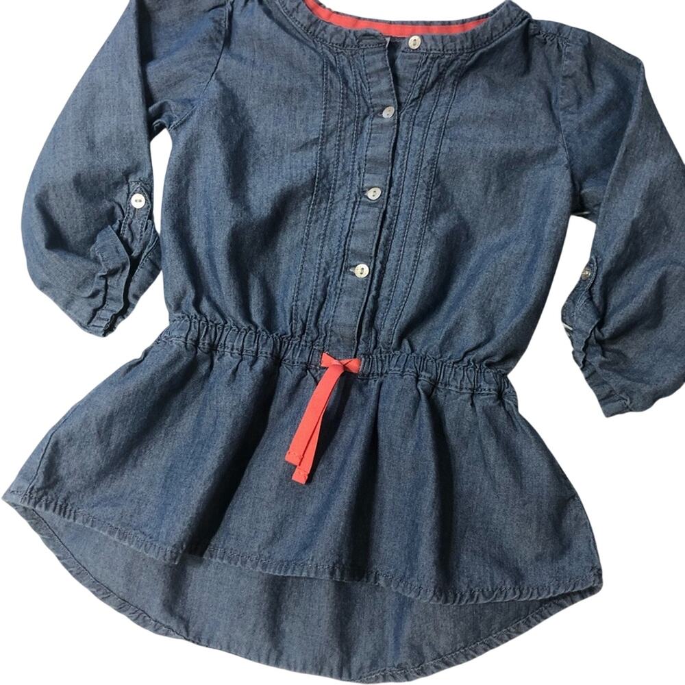 CARTER’S • Denim Chambray Button Down Cinched Waist Top